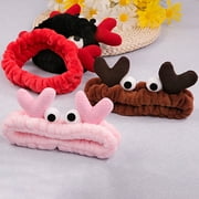 Jiaroswwei Cute Women Cartoon Crab Ears Stretchy Headband Face Washing Hairband Headwear